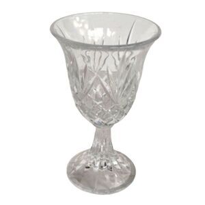 Vintage DePlomb Lead Crystal Footed Goblet Wine Glass Candle Holder